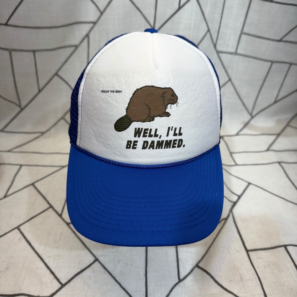 Otto Collection Trucker Hat One Size‎ Blue Beaver Feelin The Bern Snapback Cap
